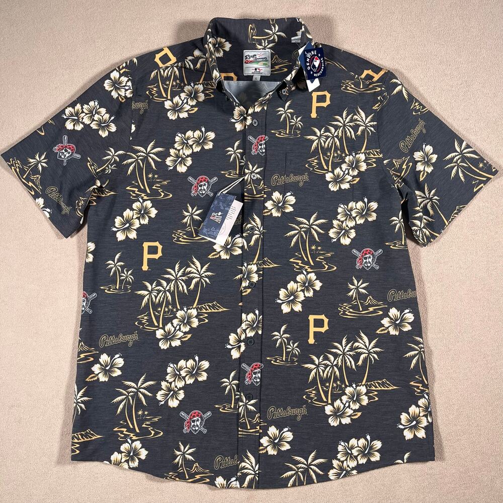 NWT Mens Pirates MLB Baseball Hawaiian Reyn Spooner Casual Lightweight Size L